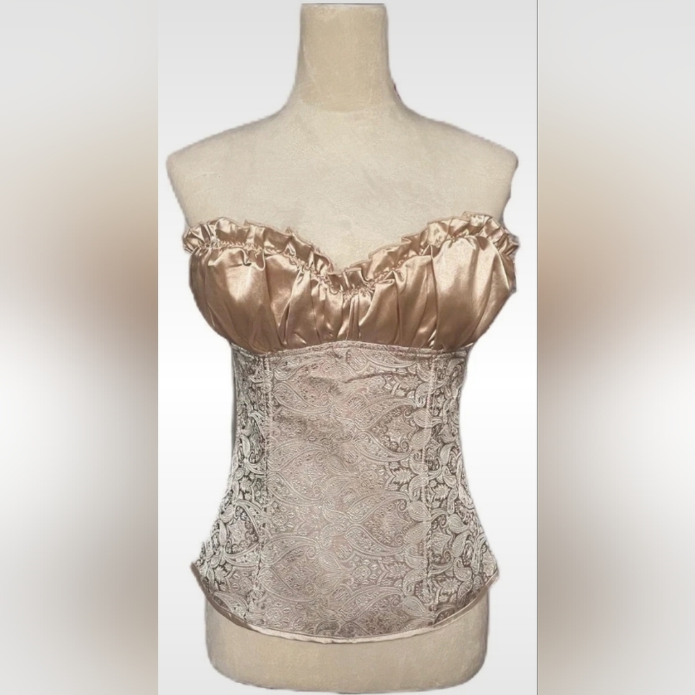 Vintage Popsi Gold Paisley Satin Corset